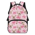 thumbnail image 1 of Yspwyqan Deer Pink Bow School Backpack for Kids, 17 Inch Lightweight Large Capacity Bookbag with Side Pockets, Double Zipper Backpack Fits 15.6 Laptop for Elementary Middle High School, 1 of 7