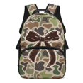 thumbnail image 1 of Yspwyqan Duck Camo Bow School Backpack for Kids Teens, 17 Inch Lightweight Large Capacity with Side Pockets, Double Zipper Fits 15.6 Laptop Bookbag for Elementary Middle High School, 1 of 7