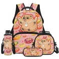 thumbnail image 1 of Yspwyqan Fruit Capybara Backpack Set for Girls, 4 Piece School Backpack Set with Lunch Box Pencil Case, Fashionable Schoolbag Fits 13 Inch Laptop for High School Camping, 1 of 7