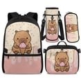 thumbnail image 1 of Yspwyqan Girls Backpack Set, Ice Cream Drip Capybara Backpack and Lunchbox Set with Water Bottle Bag, Large Capacity Trendy Front Pocket Bags for Elementary Back to School, 1 of 7