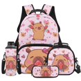 thumbnail image 1 of Yspwyqan Girls Capybara Backpack Set, Pink Strawberry Backpack and Lunch Box Set 4 Piece, Large Capacity Fits 13 Inch Laptop, Casual Daypack for School Hiking Camping Gifts, 1 of 7