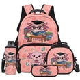 thumbnail image 1 of Yspwyqan Graduation Axolotl 4Pcs Backpack Set with Lunch Box Pencil Case Water Bottle Bag, Lightweight Bookbag Fits 13 Inch Laptop for Elementary Middle School Back to School, 1 of 7