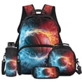 thumbnail image 1 of Yspwyqan Ice Fire Basketball 4Pcs Kids Backpack Set with Lunch Box Pencil Case Water Bottle Bag, Lightweight Bookbag Fits 13 Inch Laptop for Elementary School, 1 of 7