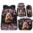 thumbnail image 1 of Yspwyqan Kids Backpack Matching Lunch Box Set, Backpack Set for Girls Ages 6-8, Cherry Blossom Capybara 4 Piece Large Capacity School Bags Fits 14 Inch Laptop Casual Purse for Travel, 1 of 7