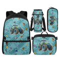 thumbnail image 1 of Yspwyqan Kids Backpack Matching Lunch Box Set, Blue Farm Tractor Backpack Set for Boys Ages 8-15, Double Zip Front Pocket Daypack for Elementary Middle School, 1 of 7