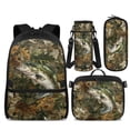 thumbnail image 1 of Yspwyqan Kids Backpack Set for Back to School, Oak Leaf Camo Bass Fish Backpack and Lunch Box Set 4 Piece, Lightweight Fits 14 Inch Laptop Adjustable Straps Daypack for Ages 8-15, 1 of 7