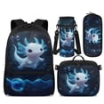 thumbnail image 1 of Yspwyqan Kids Backpack Set for Boys Girls, Sea Blue Axolotl Backpack and Lunchbox Set with Front Pocket, Large Capacity Adjustable Straps Bags for Middle High School Hiking, 1 of 7