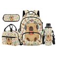 thumbnail image 1 of Yspwyqan Kids Backpack Set for Elementary, Musical Capybara Backpack Set With Lunch Box Pencil Case Boys, 17" 600D Polyester Adjustable Straps Schoolbag for Ages 8-15, 1 of 7