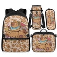 thumbnail image 1 of Yspwyqan Kids Backpack Set for High School, Fruit Donut Capybara Backpack Set with Lunch Box and Water Bottle Bag, Lightweight Fits 14 Inch Laptop School Bags with Adjustable Straps, 1 of 7