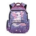 thumbnail image 1 of Yspwyqan Kids Boys Backpack, 17 Inch Lightweight Large Capacity School Bag, Glitter Purple Axolotl Adjustable Straps Multi-Pocket Daypack for Elementary Middle Travel, 1 of 7