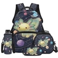 thumbnail image 1 of Yspwyqan Kids Green Axolotl Backpack Set for Boys Girls, 4 Piece with Lunch Box Water Bottle Bag 17 Inch Lightweight Solar System Space Kids Backpack Set for Elementary, 1 of 7