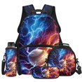thumbnail image 1 of Yspwyqan Lightning Thunder Baseball Backpack Set Kids Boys, 4 Piece Backpack Lunchbox Set with Pencil Case, 17 Inch Lightweight Padded Straps Bookbag for Elementary Middle School, 1 of 7