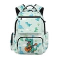 thumbnail image 1 of Yspwyqan Little Boys Backpack, 17 Inch Casual School Bag, Guitar Dino 600D Polyester Backpack for Kids, Adjustable Straps, Front Pocket for Preschool Kindergarten, 1 of 7