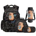 thumbnail image 1 of Yspwyqan Math Capybara 4Pcs Backpack Set with Lunch Box Pencil Case Water Bottle, Multi-Pocket Lightweight Kids Backpack Set Fits 15.6 Laptop for Elementary Middle School, 1 of 7