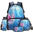 thumbnail image 1 of Yspwyqan Pink Blue Axolotl School Backpack Set for Kids with Lunch Box Pencil Case Water Bottle Bag, Lightweight Bookbag Fits 13 Inch Laptop for Elementary Middle School, 1 of 7