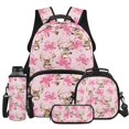 thumbnail image 1 of Yspwyqan Pink Bow Backpack Set for Kids, 4Pcs with Lunch Box Pencil Case Water Bottle Bag, Deer Head 17 Inch Lightweight Bookbag Fits 13 Inch Laptop for Elementary Middle School, 1 of 7