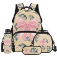 thumbnail image 1 of Yspwyqan Pink Bow Backpack Set for Teens, Girls Bass Fish Backpack and Lunchbox Set 4Pcs, 17 Inch Trendy Large Capacity Bookbag for Middle High School, 1 of 7