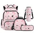 thumbnail image 1 of Yspwyqan Pink Cat Paw Backpack Set With Lunch Box Pencil Case Girls, Fits 15.6 Laptop Large Capacity Adjustable Straps Backpack Set for Kids Multi-Pocket for School, 1 of 7
