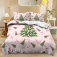 thumbnail image 1 of Yspwyqan Pink Christmas Tree Queen Size Comforter Set, 3 Piece Soft Bedding Set with 1 Comforter 2 Pillow Shams for Winter Holiday Girls Bedroom Decor, 1 of 7