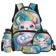 thumbnail image 1 of Yspwyqan Rainbow Axolotl Kids Backpack Set for Travel, with Lunch Box Water Bottle Bag, 17 Inch Lightweight Large Capacity Girls Backpack for Back to School Hiking, 1 of 7