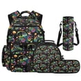 thumbnail image 1 of Yspwyqan Rainbow Space Tractor Boys Backpack Lunchbox Set, 4Pcs with Lunch Box Water Bottle Bag, 17 Inch Adjustable Straps Large Capacity Bookbag Front Pocket for School Travel, 1 of 7
