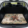 thumbnail image 1 of Yspwyqan SUV Trunk Mat, Bohemian Horse Floral All Weather Anti-Slip Cargo Mat Rear Trunk Liner, Easy to Clean Auto Interior Accessory, Fits Most, Wagons for Road Trips & Daily Use, 1 of 6