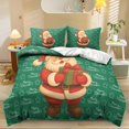 thumbnail image 1 of Yspwyqan Santa Claus Print 3 Piece Bedding Set Twin XL Size, Soft Breathable Christmas Themed Bed Comforter with 2 Pillow Shams for Kids Bedroom Holiday Decor, 1 of 7