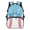 thumbnail image 1 of Yspwyqan School Backpack for Kids, 17 Inch Lightweight Large Capacity with Front Pockets, Double Zipper Ice Cream Drip Baseball Bow Bookbag for Elementary Middle High School, 1 of 7