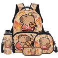 thumbnail image 1 of Yspwyqan School Backpack Set for Boys, Basketball Capybara Backpack with Lunch Box Pencil Case Water Bottle Bag, Trendy Bag Fits 13 Inch Laptop for Middle High School, 1 of 7