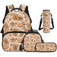 thumbnail image 1 of Yspwyqan School Backpack Set for Boys Girls, Orange Fruit Capybara Backpack with Lunch Box Pencil Case Water Bottle, 17 Inch Trendy Bookbag Fits 13 Inch Laptop for Middle High, 1 of 7