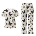 thumbnail image 1 of Yspwyqan Scrubs for Women Set, 2 Piece V-Neck Short Sleeve Scrub Top & Jogger Pants, Gothic Bat Breathable Quick Dry Medical Uniforms with 6 Pockets for Medical Nurse Work, Size S, 1 of 7