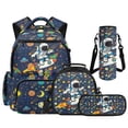 thumbnail image 1 of Yspwyqan Space Astronaut Kids Backpack Set for Boys, 4 Piece with Lunch Box Water Bottle Bag 17 Inch Lightweight Multi-Pocket Backpack Set for Kids Fits 15.6 Laptop for Elementary, 1 of 7