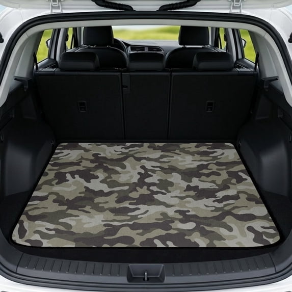 Yspwyqan Trunk Mat for Cars, Season-Resistant Skid-Proof Trunk Protective Mat, Camo Hunting Stylish Auto Interior Accessory for Most Sedan SUV Wagon for Outdoor Trips