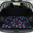 thumbnail image 1 of Yspwyqan Trunk Mat for Pets, Grip-Backed Trunk Protection Cargo Liner, Pink Blue Paw Print Easy Wipe Clean Vehicle Interior, Universal Fit for Most Sedan SUV Wagon Models, 29" x 39", 1 of 7