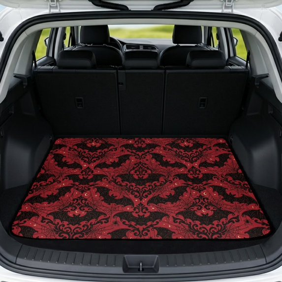 Yspwyqan Trunk Matt for SUV, 29" x 39" Season-Resistant Auto Cargo Mat, Gothic Bat Non-Slip Easy to Clean Vehicle Interior Accessory Fit for Most Sedans SUVs Wagons