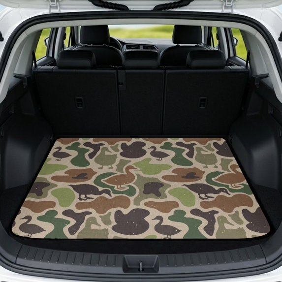 Yspwyqan Universal Car Trunk Mat 29" x 39", Duck Camo Cargo Liner, Easy-Clean Auto Interior Accessory, Fits Most Sedans SUVs Wagons for Outdoor Trips