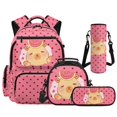 thumbnail image 1 of Yspwyqan Watermelon Capybara Backpack Set for School Kids, Lunch Box Set 4Pcs Large Capacity Polka Dot Front Pocket Trendy Daypack for Ages 8-15 Travel, 1 of 7