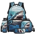 thumbnail image 1 of Yspwyqan White Shark Ocean School Backpack Set 4Pcs with Lunch Box Pencil Case Water Bottle Bag, 17 Inch Lightweight Bookbag Fits 13 Inch Laptop for Elementary Middle School, 1 of 7