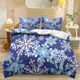 thumbnail image 1 of Yspwyqan Winter Blue Snowflake 3 Piece Bedding Set Full, Soft Breathable Bed Set for Winter Holiday Bedroom Decor, Includes 1 Quilt Cover and 2 Pillow Shams, 1 of 7