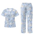 thumbnail image 1 of Yspwyqan Women's Medical Scrub Sets, Daisy Medical Print V-Neck Short Sleeve Scrubs, Soft Cozy Stretchy Medical Nurse Uniforms with Pockets for Healthcare, Size 4XL, 1 of 7