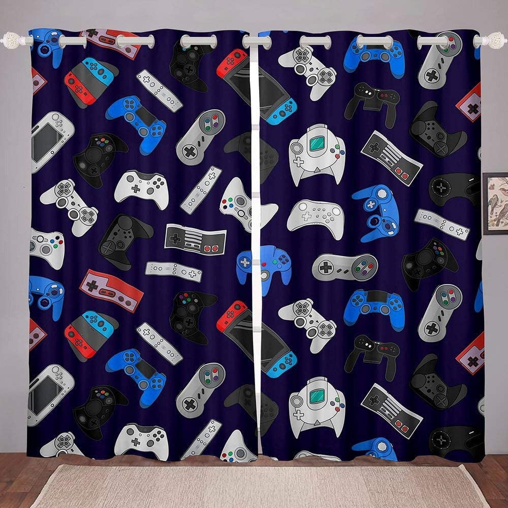 Yst Gamer Curtain Gaming Window Curtains Boys Gamepad Curtain Panels