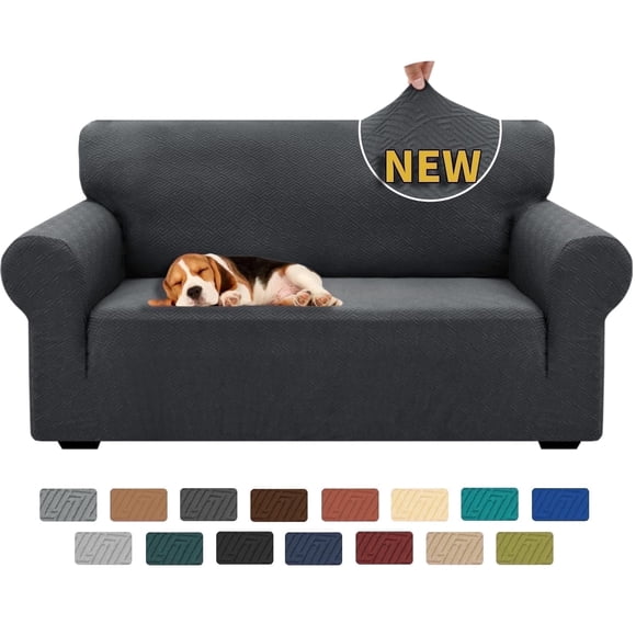XYMHUN 1-Piece Sofa Cover Stretch Couch Cover Washable Sofa Slipcover Furniture Protector for Loveseat Sofa,Dark Gray