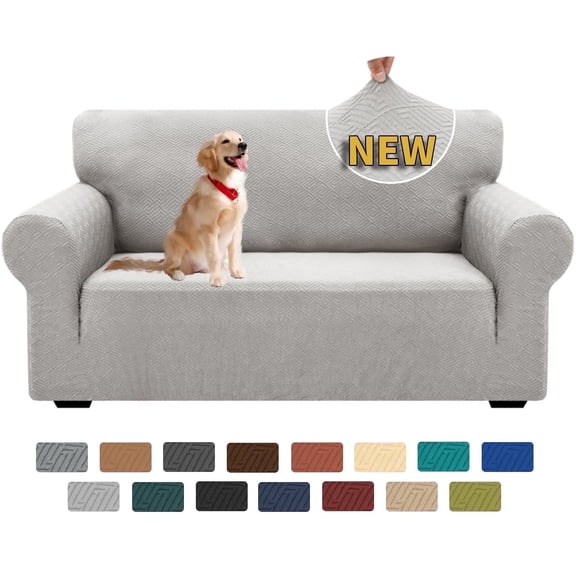 XYMHUN 1-Piece Sofa Cover Stretch Couch Cover Washable Sofa Slipcover Furniture Protector for Loveseat Sofa,Silver Gray