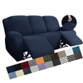 thumbnail image 1 of XYMHUN Recliner Chair Covers Stretch 3-Seater Recliner Slipcover with Side Pockets,Navy, 1 of 7