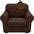 thumbnail image 1 of XYMHUN 2-Piece Armchair Sofa Cover Stretch Couch Cover Washable Sofa Slipcover Furniture Protector with 1 Cushion Cover,Coffee, 1 of 7