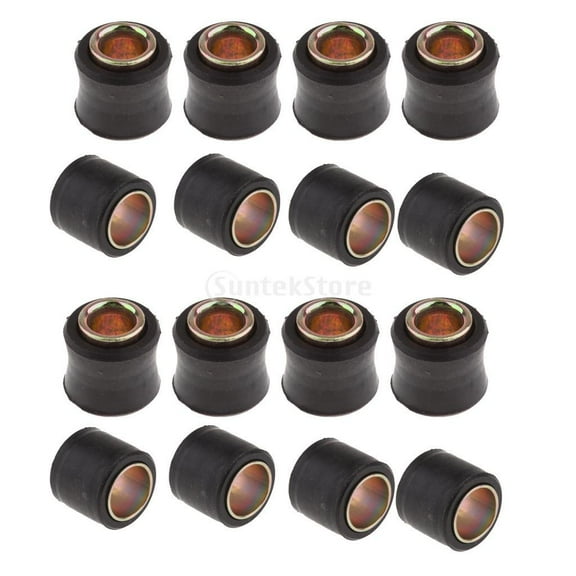 Ysyqkn 16X Motorcycle Metal Shock Absorber Suspension Bushing Rubber Bush 10mm 14mm