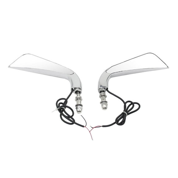 Ysyqkn 2x Motorcycle Rearview Mirrors with LED Turn Signal for Harley-davidson Plating