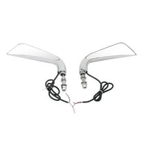 Ysyqkn 2x Motorcycle Rearview Mirrors with LED Turn Signal for Harley-davidson Plating