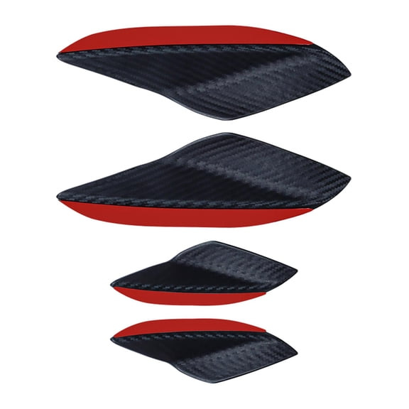 Ysyqkn 4 Pieces Universal Car Spoiler Canards Kit Lip Splitter Fins Automotive Exterior Carbon Fiber Pattern