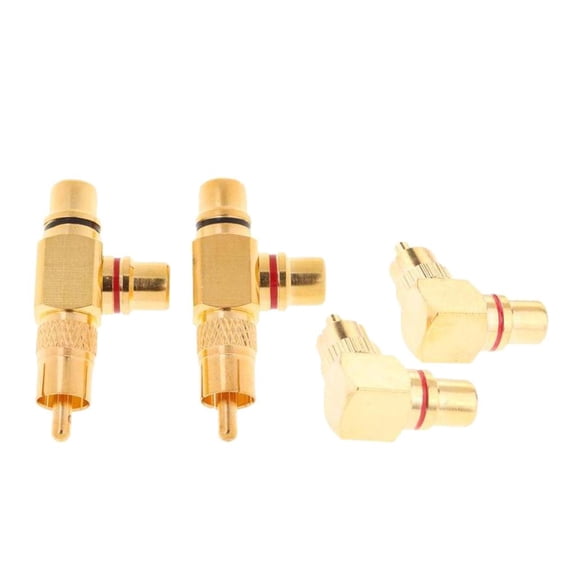 Ysyqkn 4pcs RCA Plug 1 Male to 2 RCA Socket Female Connector Adaptor Gold Plated